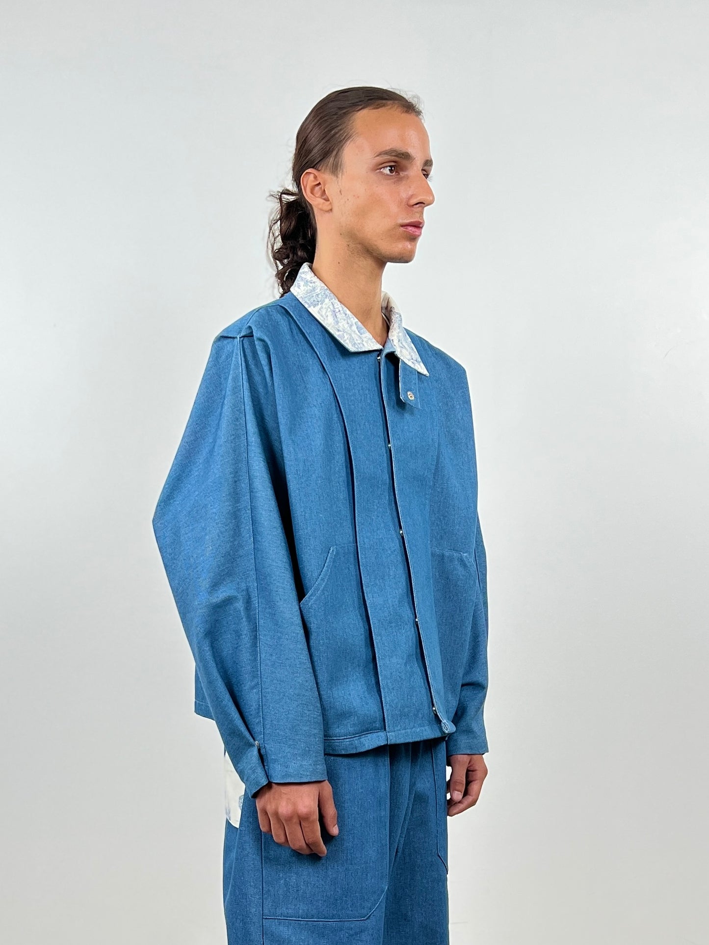 LA SUR-CHEMISE BLEU TOILE DE JOUY